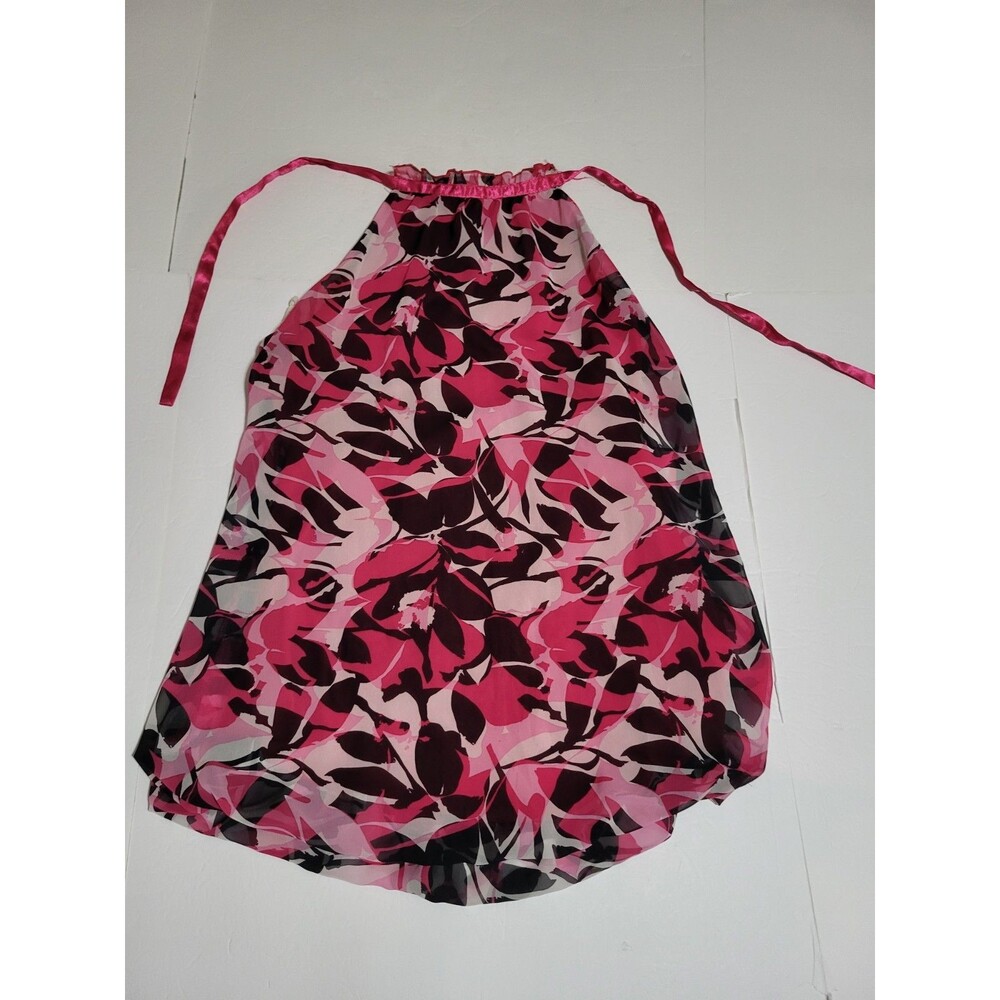 (#AA) VOICE  Pink black geometric sleeveless lined blouse SIZE WOMEN'S XL